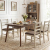 Set of 4 Linen Style Upholstered Dining Chairs with Wood Frames-White