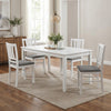 Set of 4 Linen Style Upholstered Kitchen Chairs with Wood Frames-White