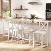 Set of 4 Modern Farmhouse Counter Height Stools with Footrest-White