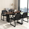 Set of 4 Upholstered Waiting Room Chair with Armrest and Ergonomic Backrest-Black