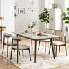 Set of 4 Wooden Modern Upholstered Dining Chairs with Curved Backrest-Beige