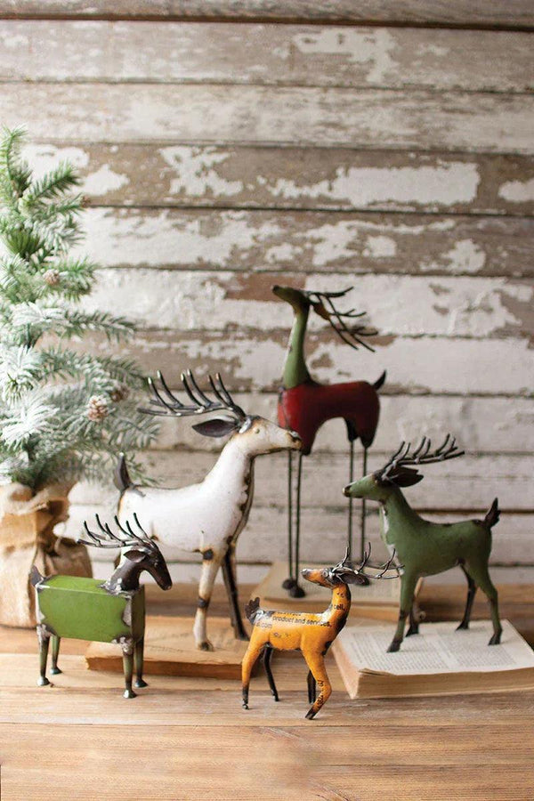 Set of 5 Recycled Metal Deer - Gifts for You 'n Me