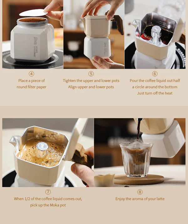 Italian Coffee Moka Pot Set Suitable for Home and Office
