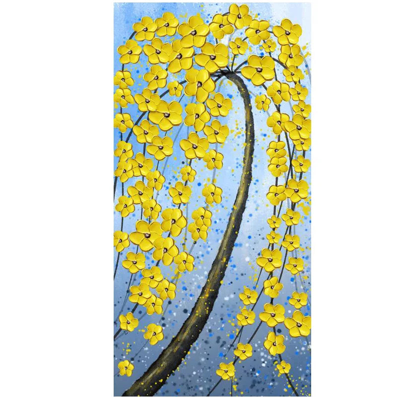 Abstract Golden Rich Tree Money Tree Oil Paintings on Canvas Poster Modern Landscape Wall Art Picture Print Home Decor No Frame
