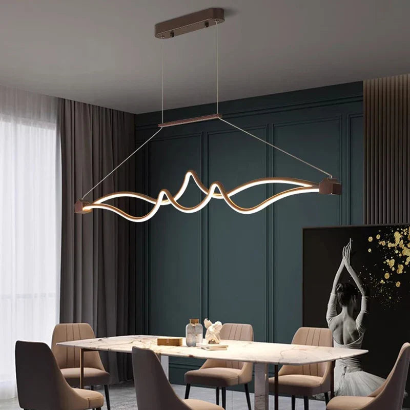 Silver Linear Pendant Lamp