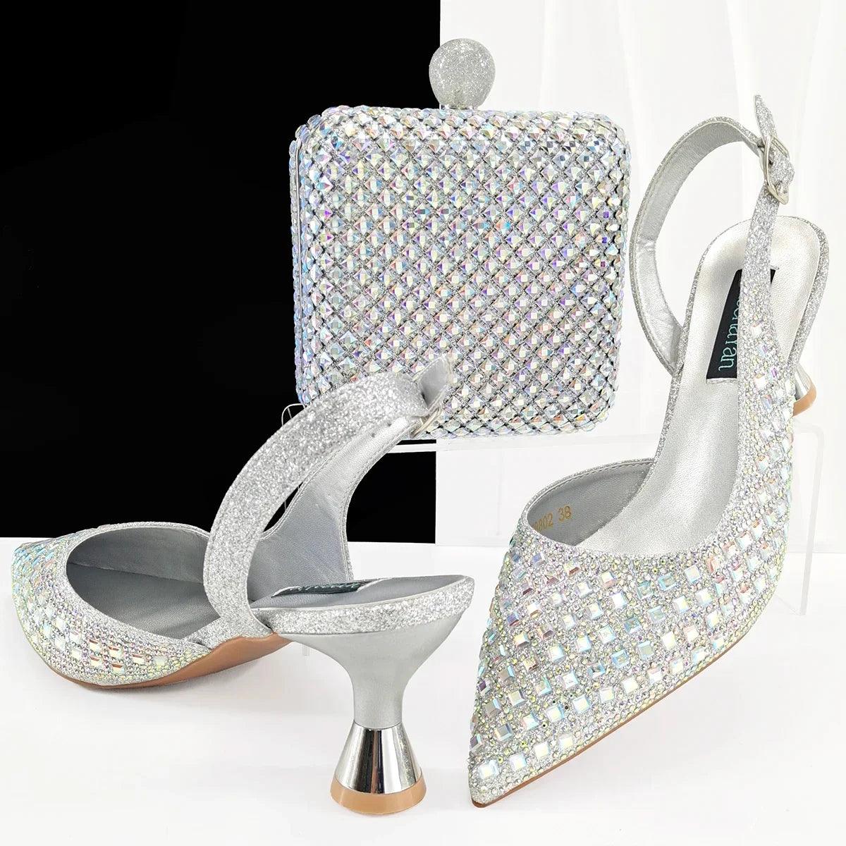 Lastest Italian Design Ladies Shoes with Matching Bag Set HZS1-1