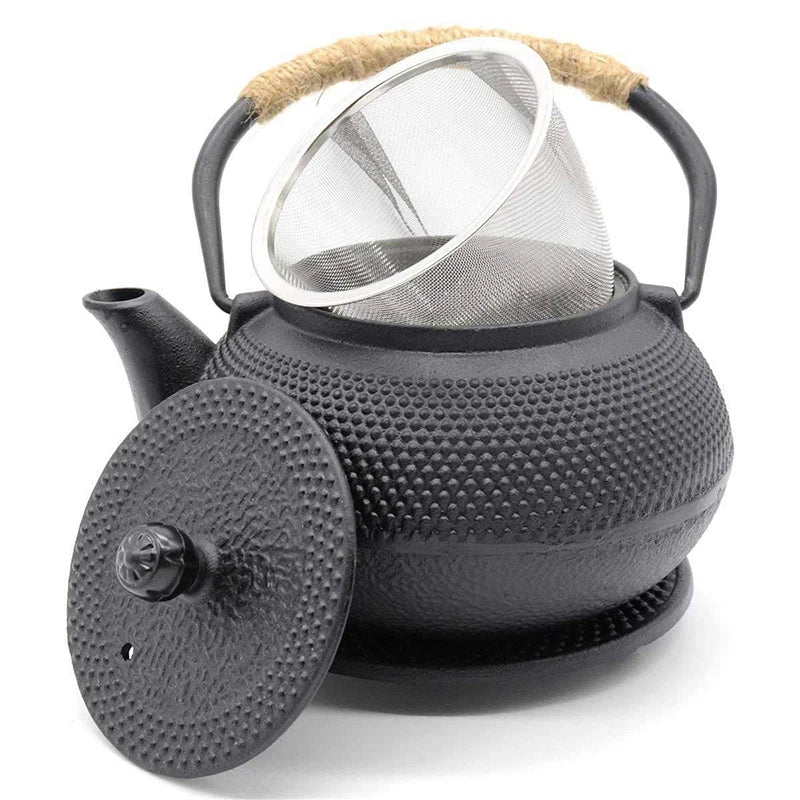 UPORS Japanese Iron Tea Pot with Stainless Steel Infuser Cast Iron Teapot Tea Kettle for Boiling Water Oolong Tea 600/800/1200ML