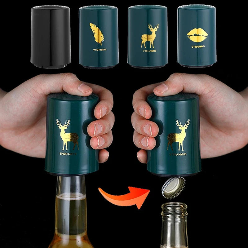 Creative Magnetic Automatic Beer Bottle Opener Kitchen Press Lid stainless steel bottle opener Tools Portable Bar Gadgets