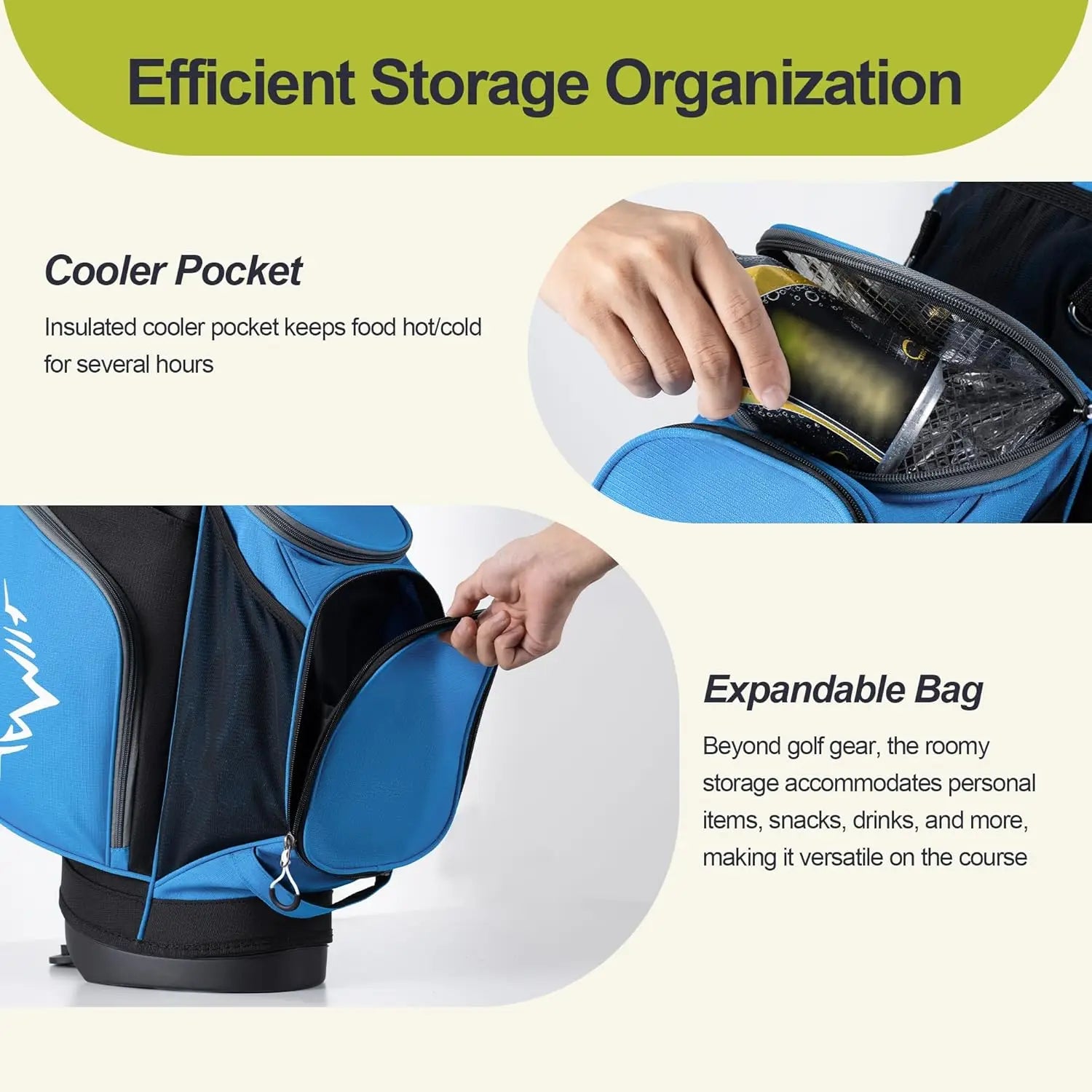 Ergonomic Golf Club Bag with Top Dividers & 10 Pockets – Premium Organization for Every Round
