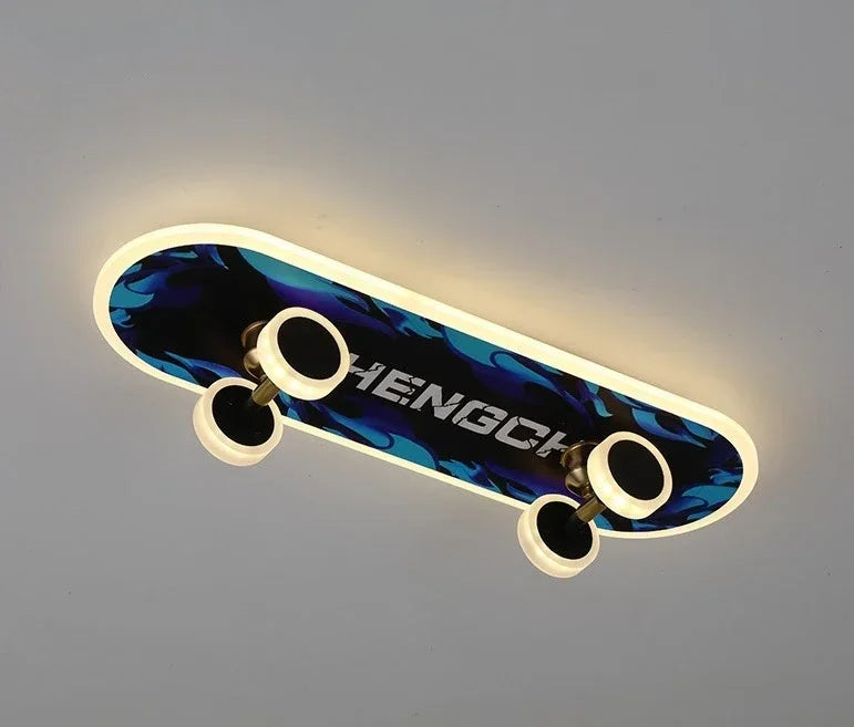 Creative Skateboard Ceiling Lights Nordic New Designer Children's Room Lamps Modern Boy Girl Living Room Cartoon Decor Lighting