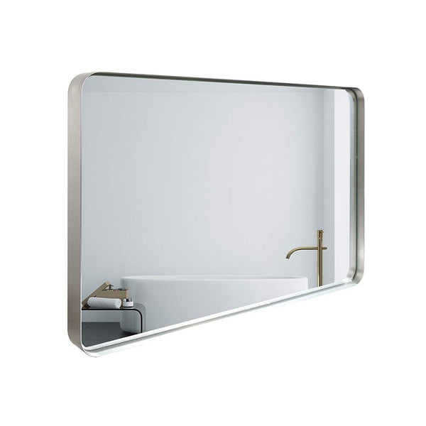 30x20inch Glossy Brushed Silver Rectangle Bathroom Mirror Ennovanest Limited