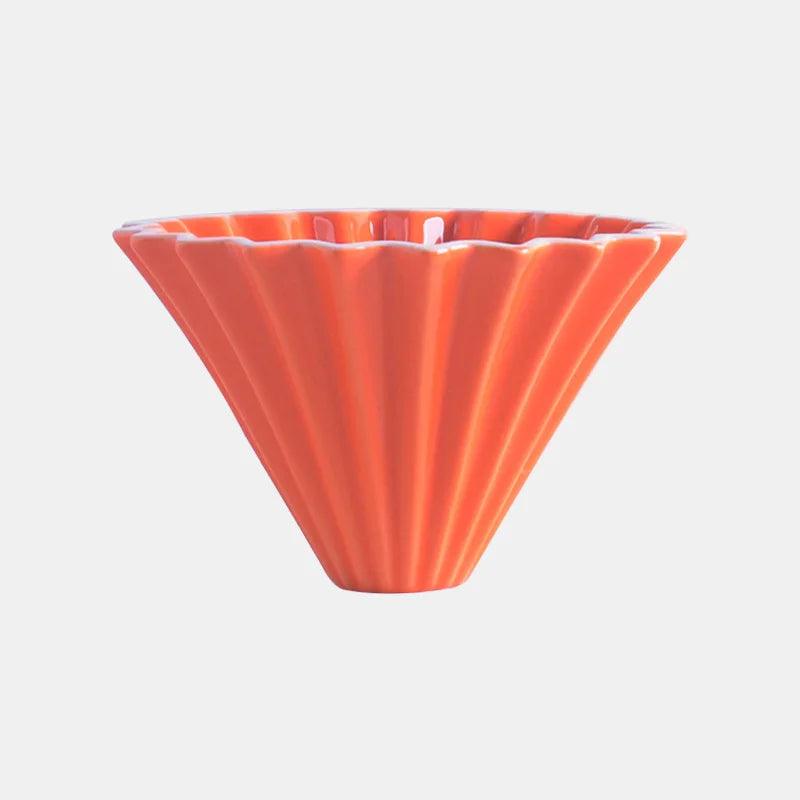 StepUp Coffee Origami Ceramic Pour Over Dripper, Handmade Cone Brewer