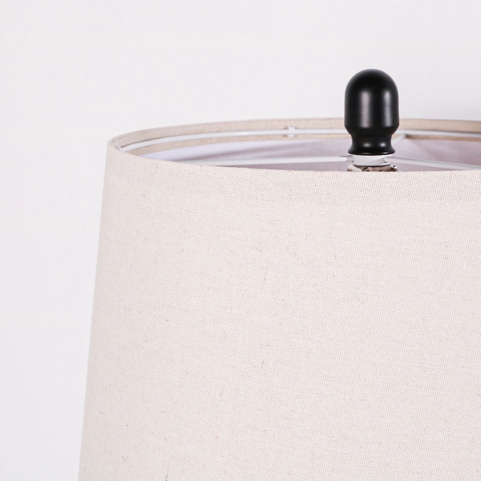 2 Pack 25-Inch Carved Geometric Ceramic Table Lamp With Linen Shade, Southwest's Rustic Accent Lamps For Living Room End Tables