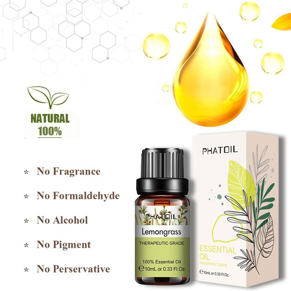 PHATOIL 37pcs/Set Essential Oils 10ML Sandalwood Cinnamon Cedarwood Camphor Tea tree Frankincense Juniper Black Pepper Cypress