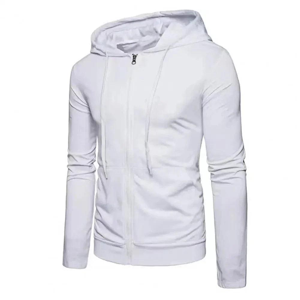 Men’s Autumn Zipper Hoodie – Slim Fit Long Sleeve Casual Sweatshirt Jacket