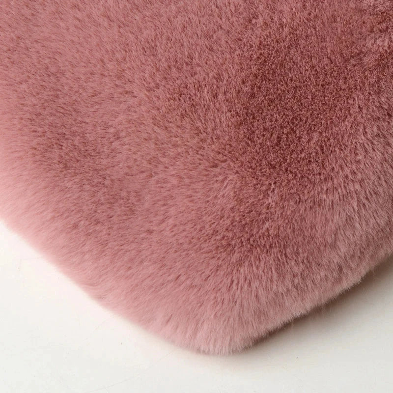 Fashion Women's Heart Shaped Handbags Cute Faux Fur Crossbody Bags  Lady Soft Plush Chain Shoulder Bag Shopper Totes