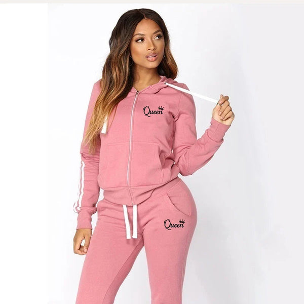 Hot Women's Fashion Tracksuit Striped Hoodies and Jogger Pants Ladies Daily Casual Clothes OneLoveCanada