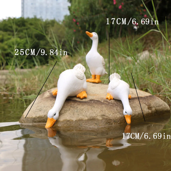 Duck Statues Landscape Ornament Farm Animal Simulation Model Statue Toy Chicken Duck Goose Figurine Sculpture Indoor Home Decor