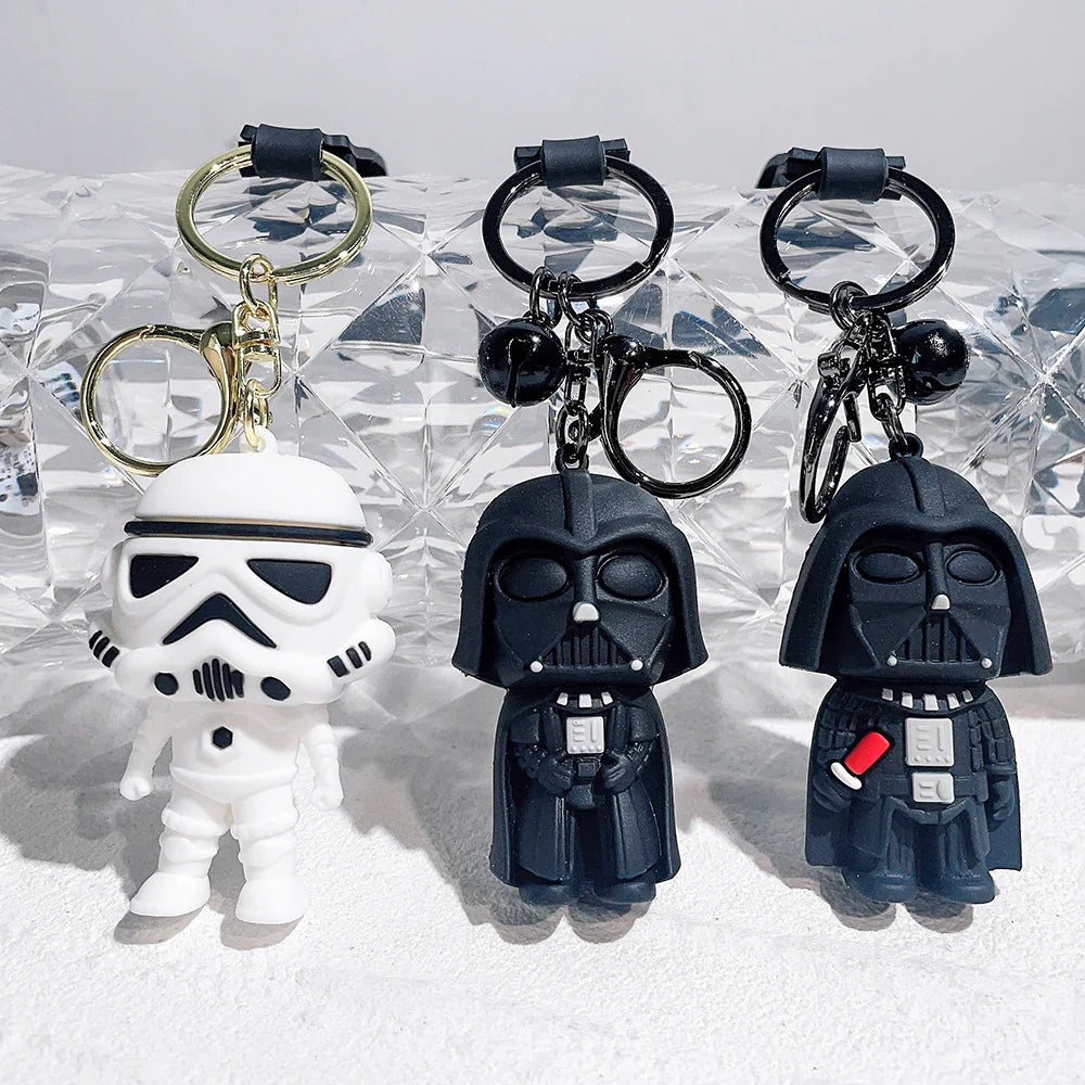 Disney Movie Star Wars Keychain Darth Vader Imperial Stormtrooper Yoda Baby Doll Keyrings Key Holder for Boys Gifts