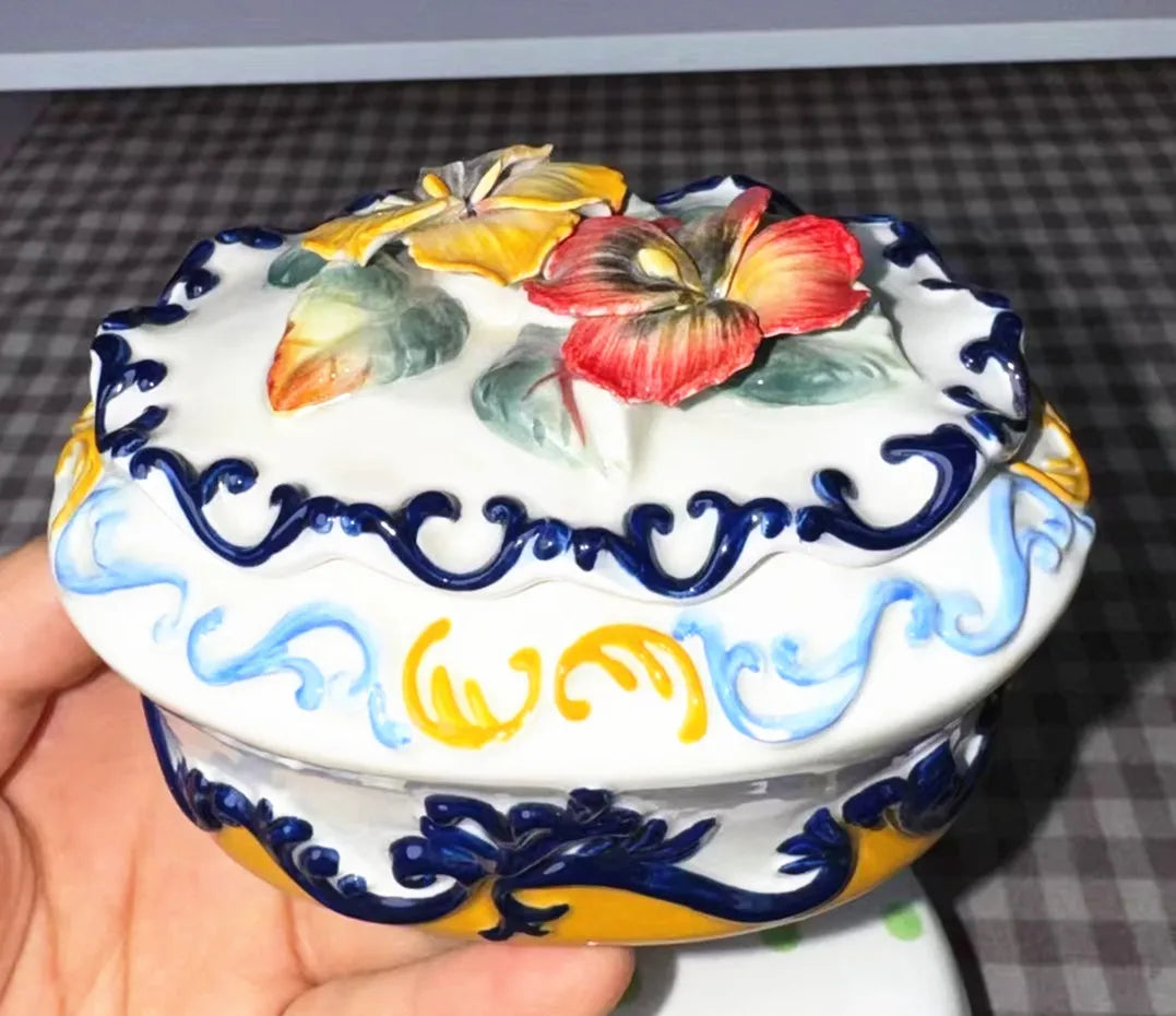 Resin Flower Jewelry Storage Box Vase Flower Basket  Jewelry Case Storage Jewelry Organizer Display Home Decor Ornament