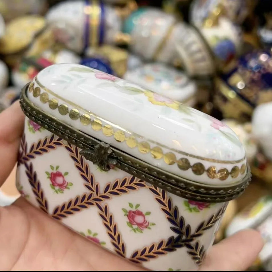 Ceramics Flower Jewelry Storage Box Vase Flower Basket Jewelry Case Storage Jewelry Organizer Display Gifts Home Decor Ornament