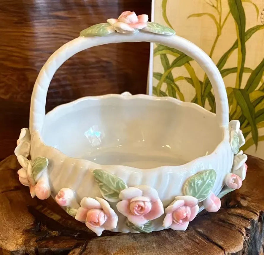 Resin Flower Jewelry Storage Box Vase Flower Basket  Jewelry Case Storage Jewelry Organizer Display Home Decor Ornament