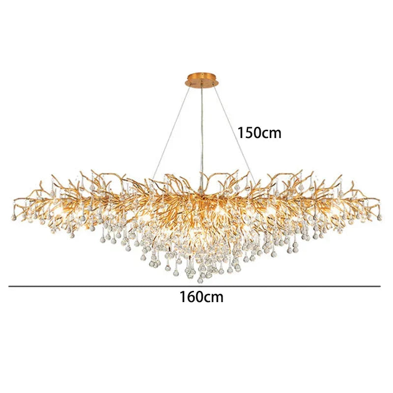 Gold Geometric LED Pendant 180cm Length