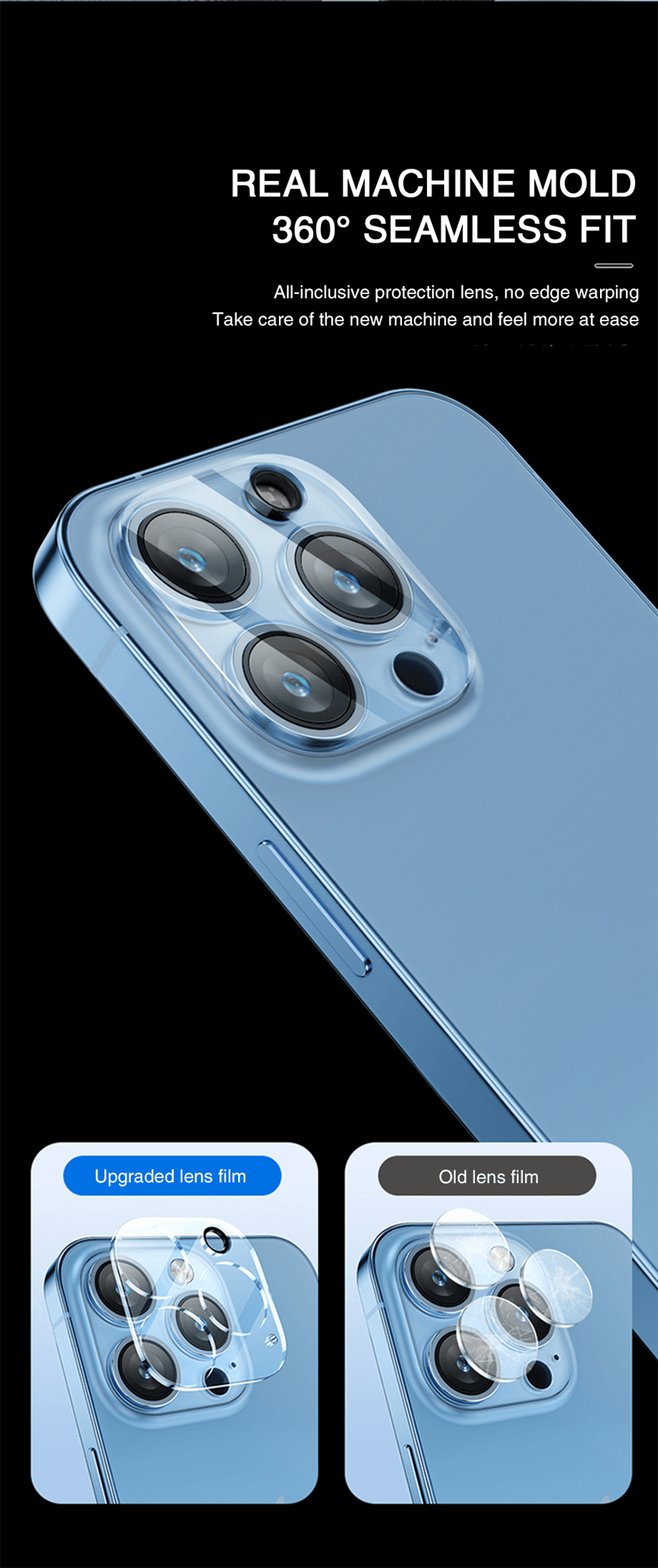 4Pc Camera Lens Protector For iPhone 14 13 12 Pro Max Full Cover Tempered Glass For iPhone 13 12 Mini Camera Protector Lens Film Camera Protective Glass For iphone