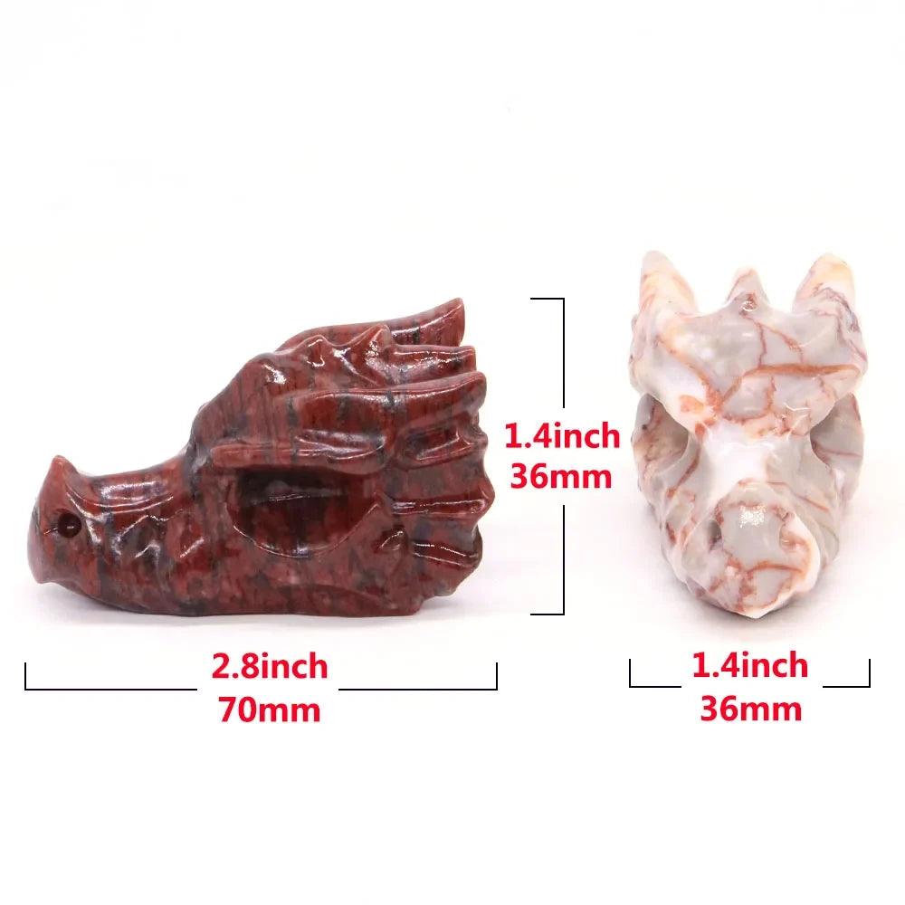 Dragon Head Statue Natural Gemstone