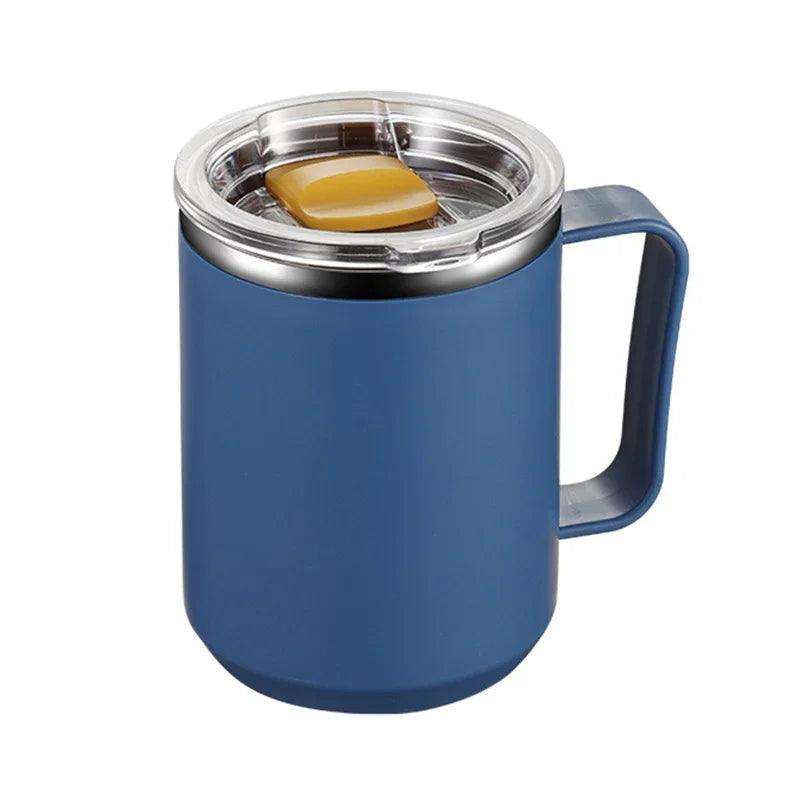 Stainless Steel Insulated Coffee Mug – 450 ml (Double-Wall Vacuum, Handle & Lid)
