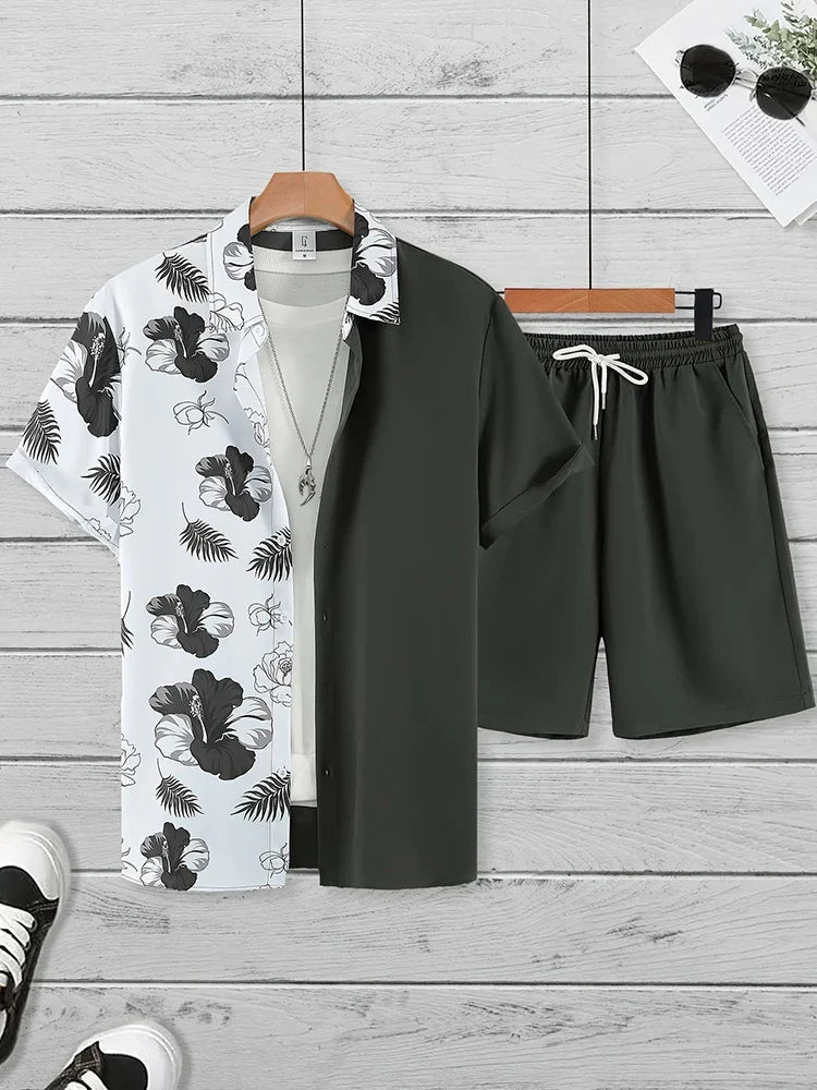 Resort wear Luxury Style Men's Short-sleeved outfit