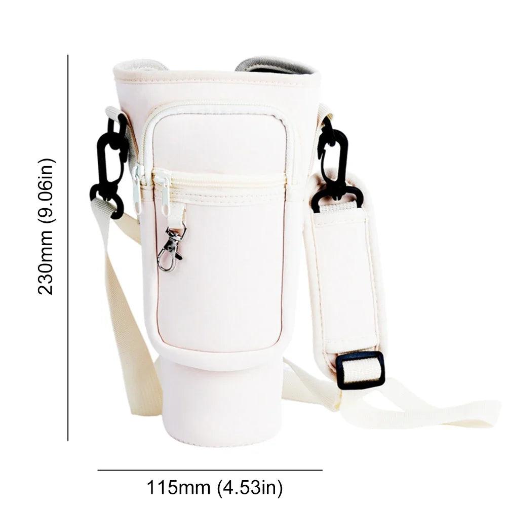40oz Neoprene Water Bottle Carrier Bag For Stanley Quencher Cup Sleeve with Adjustable Shoulder Strap Water Bottle Holder Pouch
