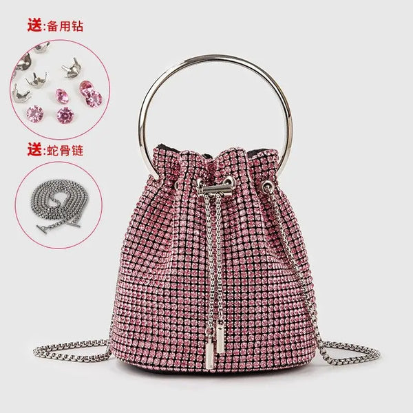 Women's bag 2024 a w bucket bags Women's inlaid diamond bag Fashion dinner women luxury single shoulder designer handbags