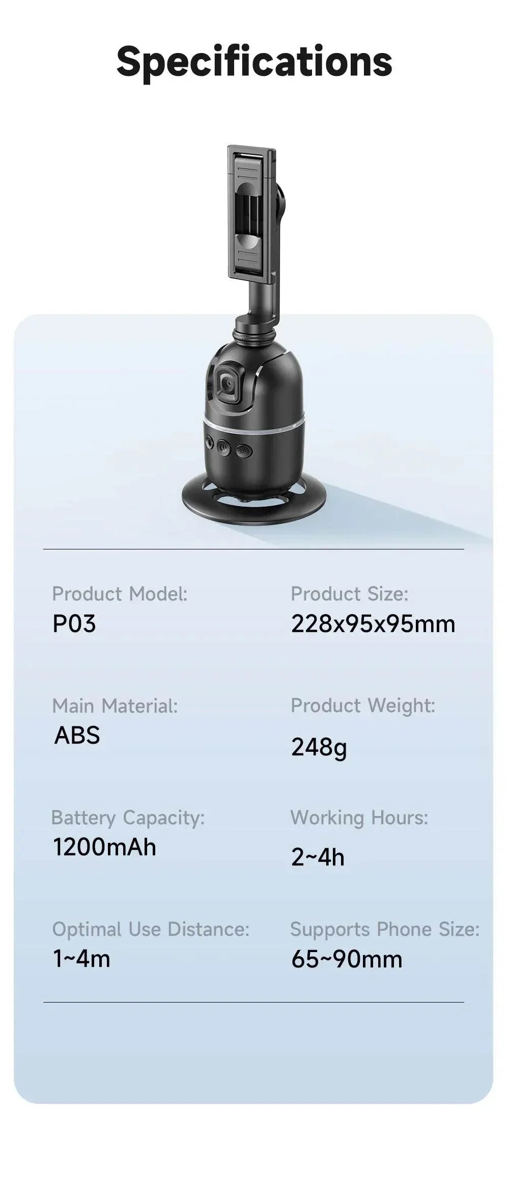 360° Smart Auto Face Tracking Gimbal Stabilizer Tripod