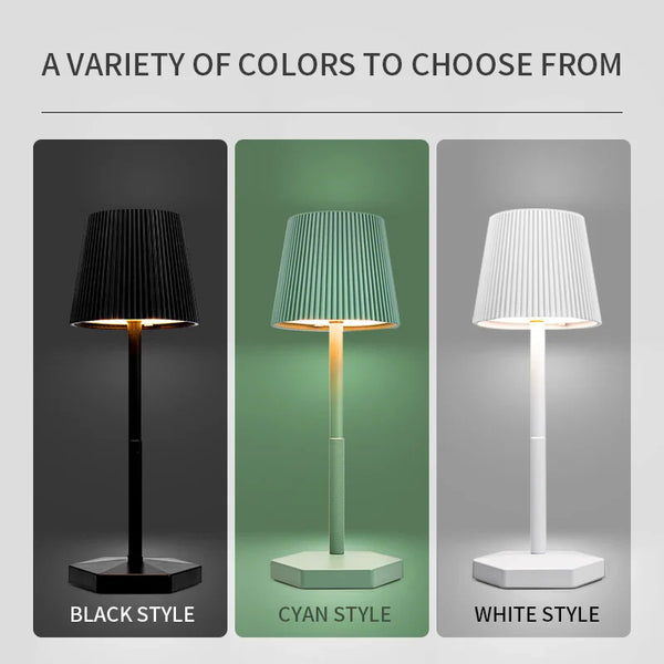 LumiGrid | Modern Stripe LED Table Lamp with Touch Dimming | Metal USB Desk Light for Decor