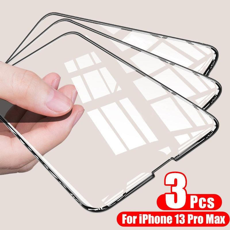 3PCS Full Cover Tempered Glass for iPhone 7 8 6 6S Plus SE 2020 Screen Protector for iPhone 13 12 11 XR X XS Max Pro Mini Glass Tempered Glass Screen Protector 5D Upgraded Full Cover Edge-to-Edge for iPhone