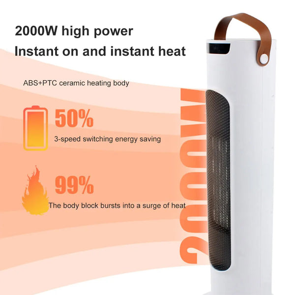 2000W Portable Electric Heater 3 Modes Fast Heating Energy-Saving Heater Fan for Bedroom Home Winter Warmer Blower Appliances