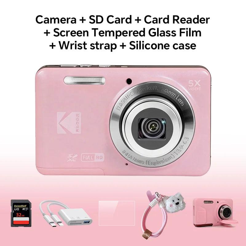 KODAK PIXPRO FZ55-RD 16MP Digital Camera 5X Optical Zoom 28mm Wide Angle 1080P Full HD Video 2.7