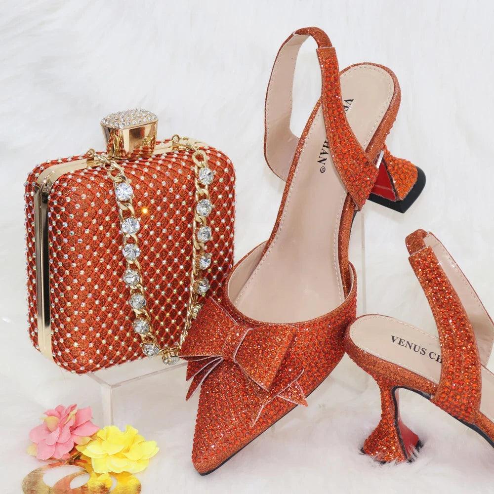 New Silver Versatile Party Ladies Shoes And Bag Set