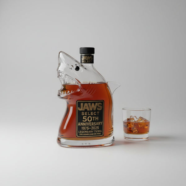 Shark Head Glass Bottle Collectible Whiskey Decanter Movie Memorabilia
