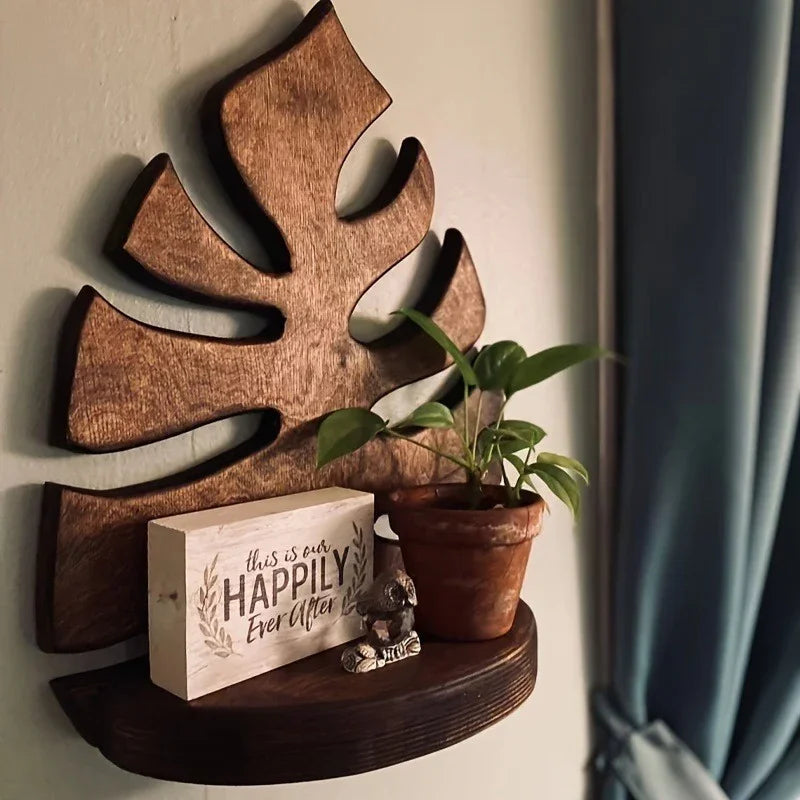 Shelf - Floating Wooden Leaf Design