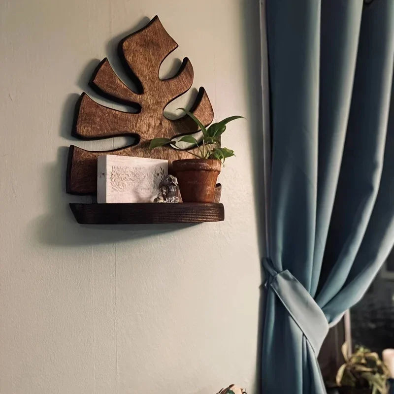 Shelf - Floating Wooden Leaf Design