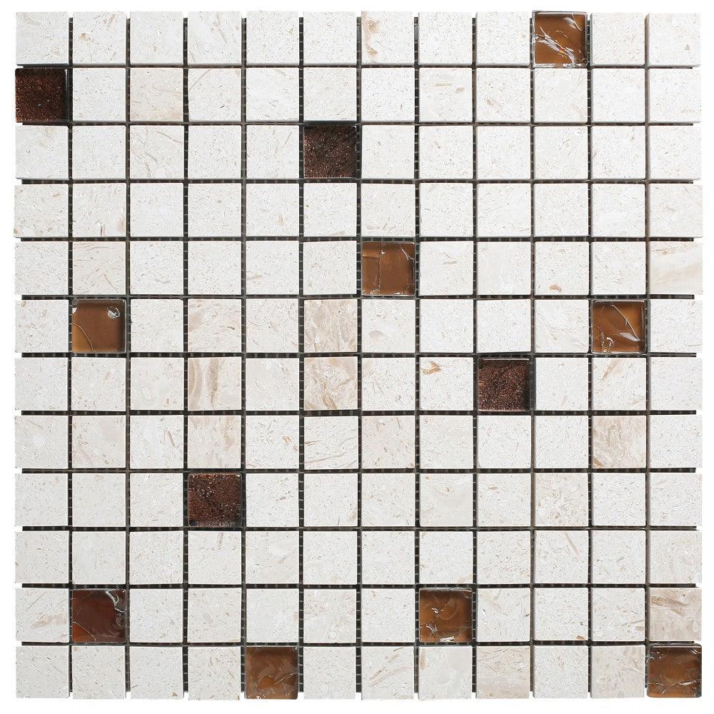 Shell Stone Limestone and Brown Glass Mix 1