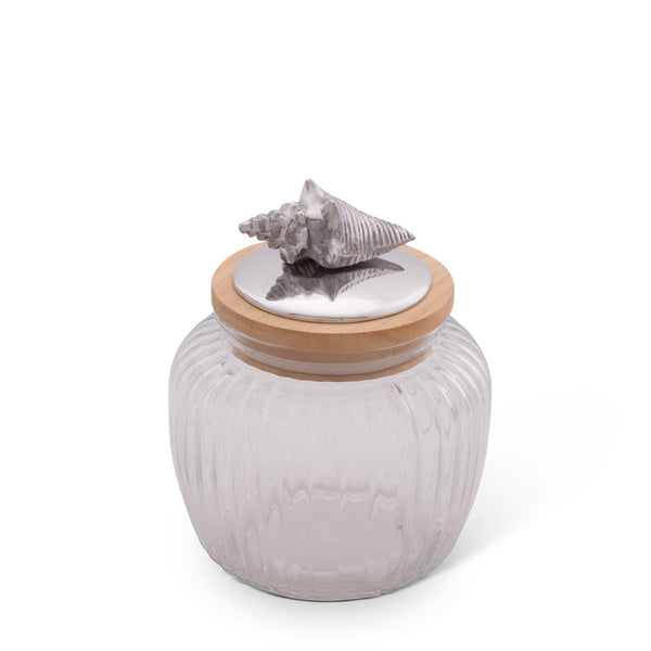 Shell Knob Glass Canisters