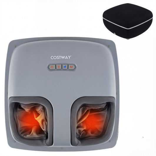 Shiatsu Foot Massager with 3-Level Deep Kneading and Air Compression-Black