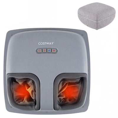 Shiatsu Foot Massager with 3-Level Deep Kneading and Air Compression-Gray