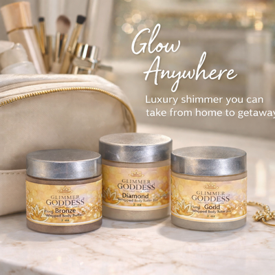 Organic Shimmering Body Butter Trio – 3 x 2 oz Travel Set