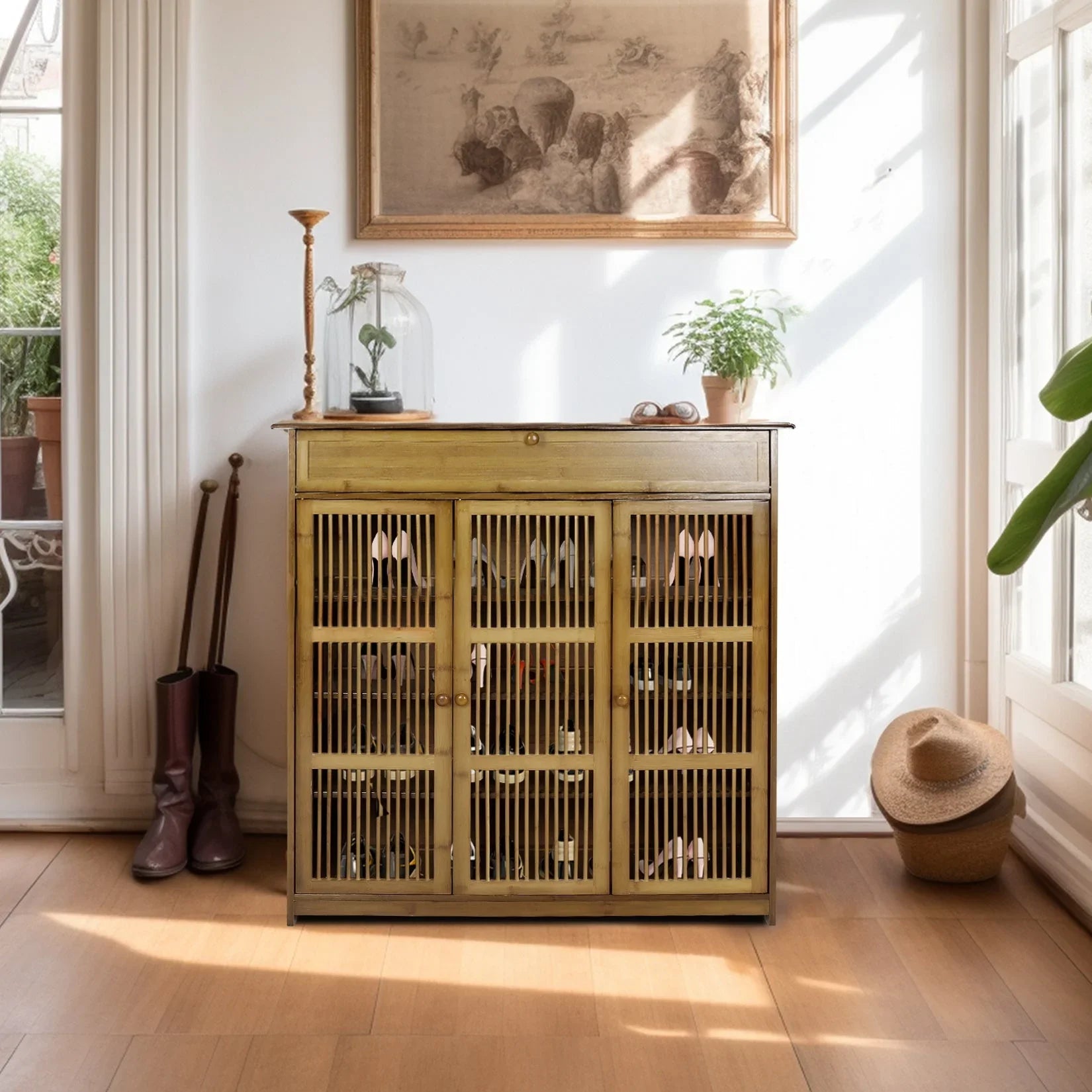 Shoe Cabinet - 4 Tier Wood
