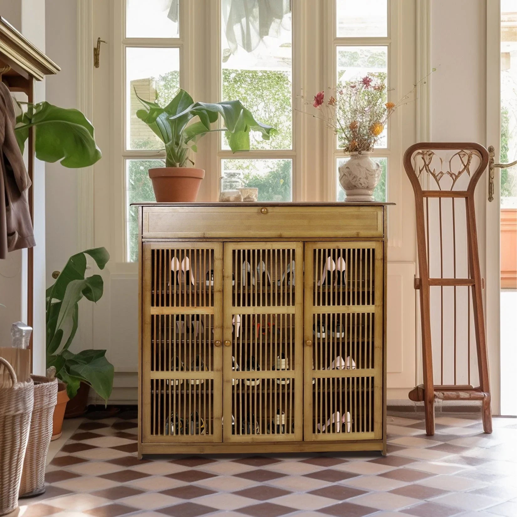 Shoe Cabinet - 4 Tier Wood