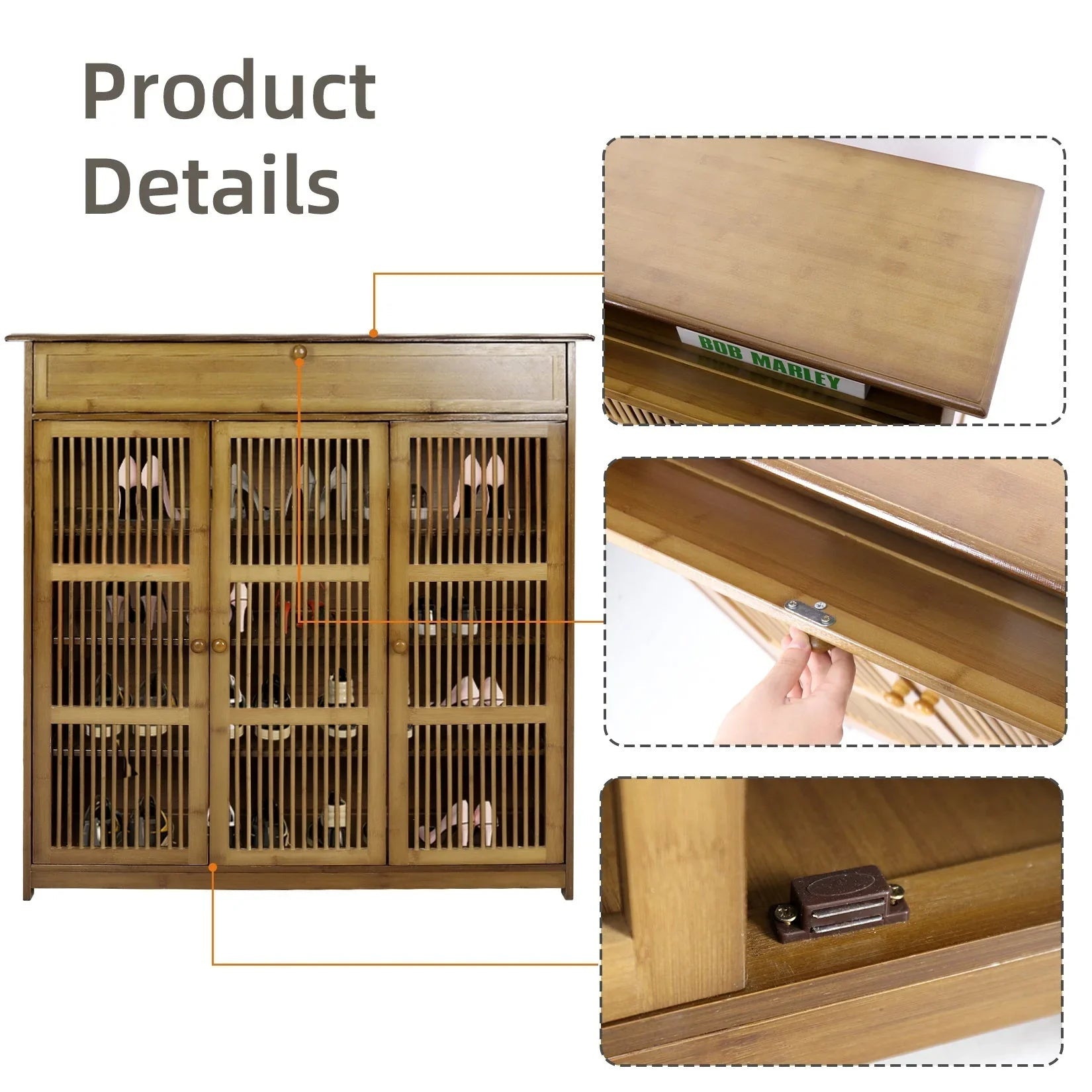 Shoe Cabinet - 4 Tier Wood